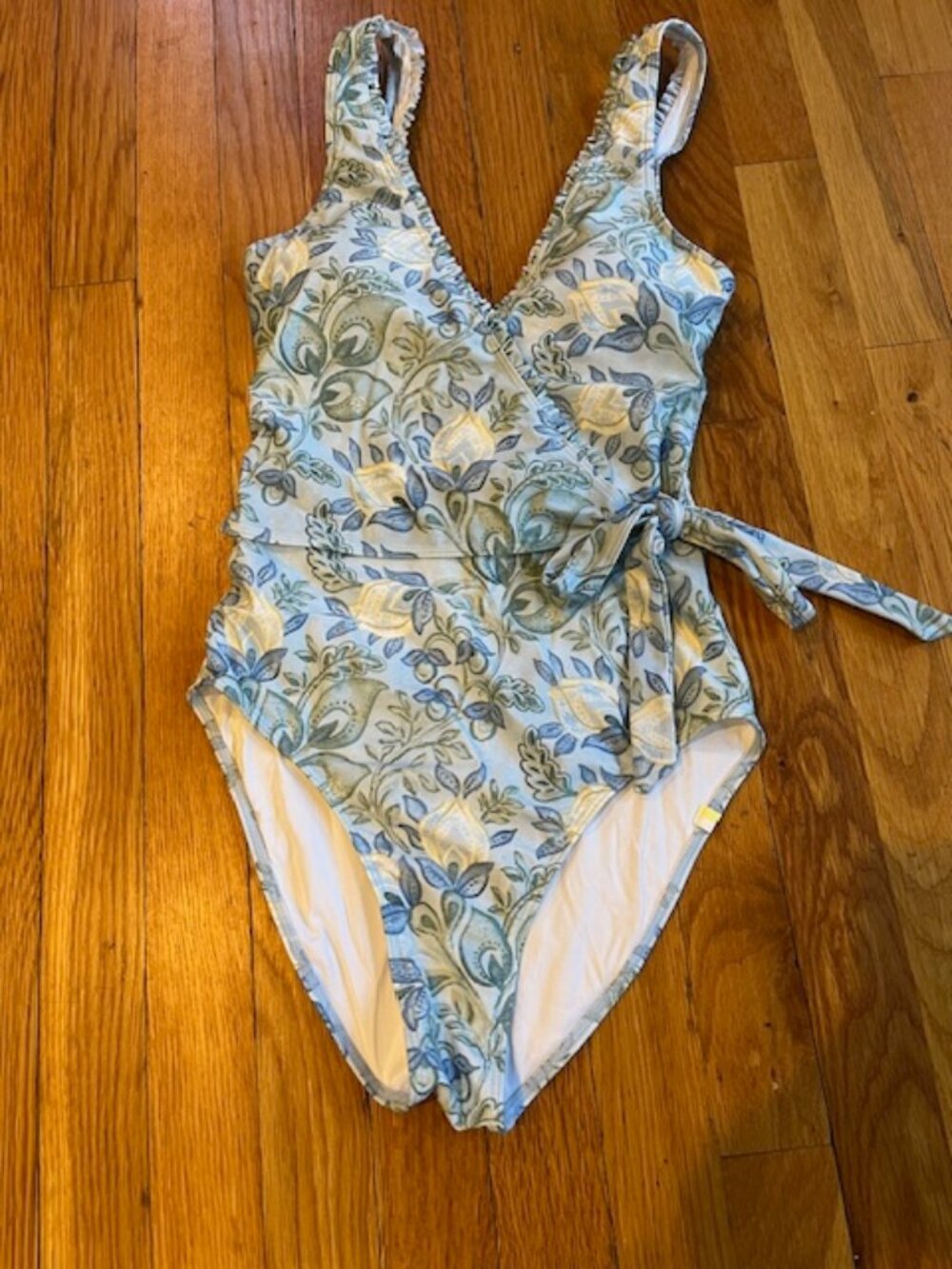 summersalt Blue and White Floral One-Piece Swimsuit - Picture 2 of 7